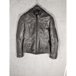 Milwaukee Leather Motorcycle Jacket Women's SZ S with detachable hoodie liner